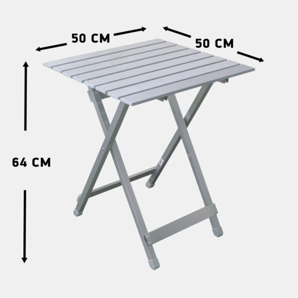 Τραπέζι Αλουμινίου για Camping Πτυσσόμενο 50x50x64cm - Image 2