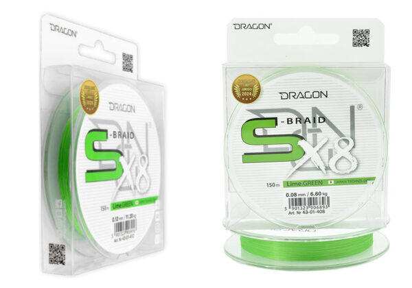 S-BRAID X8 Lime GREEN 0.10mm 8.55kg